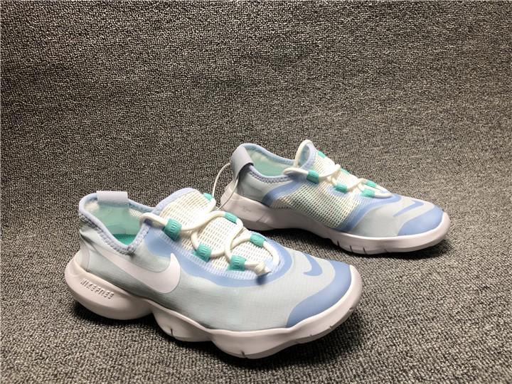 Women Nike Free RN 5.0 White Light Blue Shoes